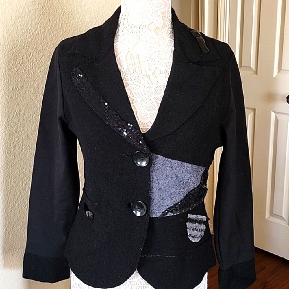 Lisa International Boiled Wool Blend Whimsigoth Dopamine Jacket Size S